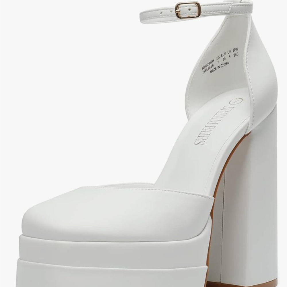 Elegant White Platform Heels